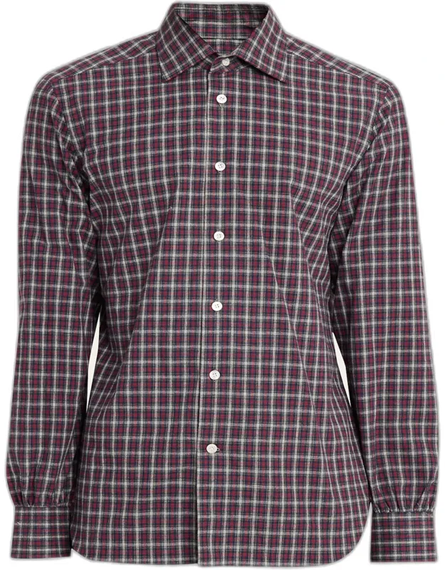 Cotton Plaid Button-down Shirt