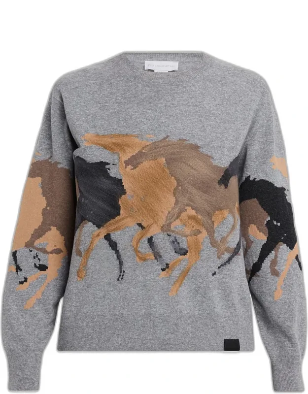 Racing Horses Crewneck Sweater