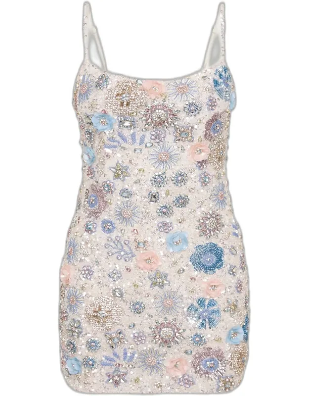 Beaded Fit & Flare Mini Dress