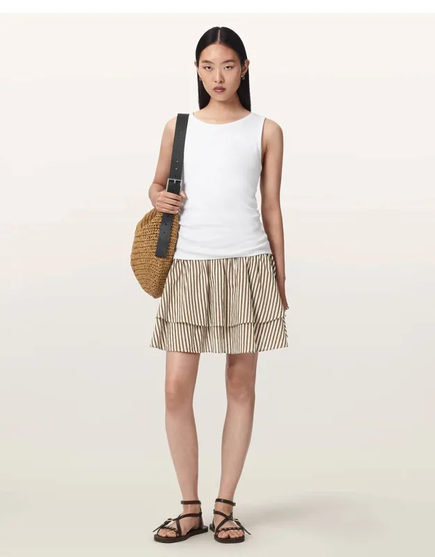 Kali Cotton Striped Mini Skirt