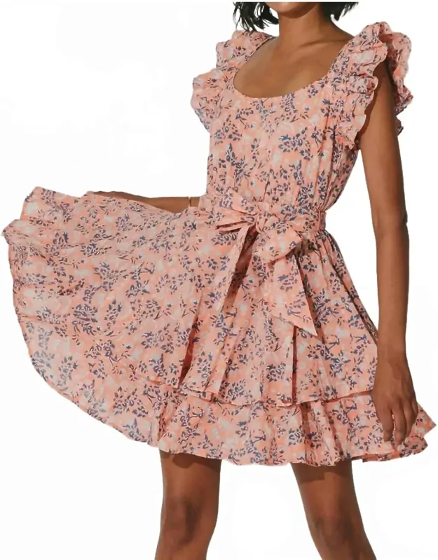 Britt Mini Dress - Cap Sleeves, Tiered Skirt