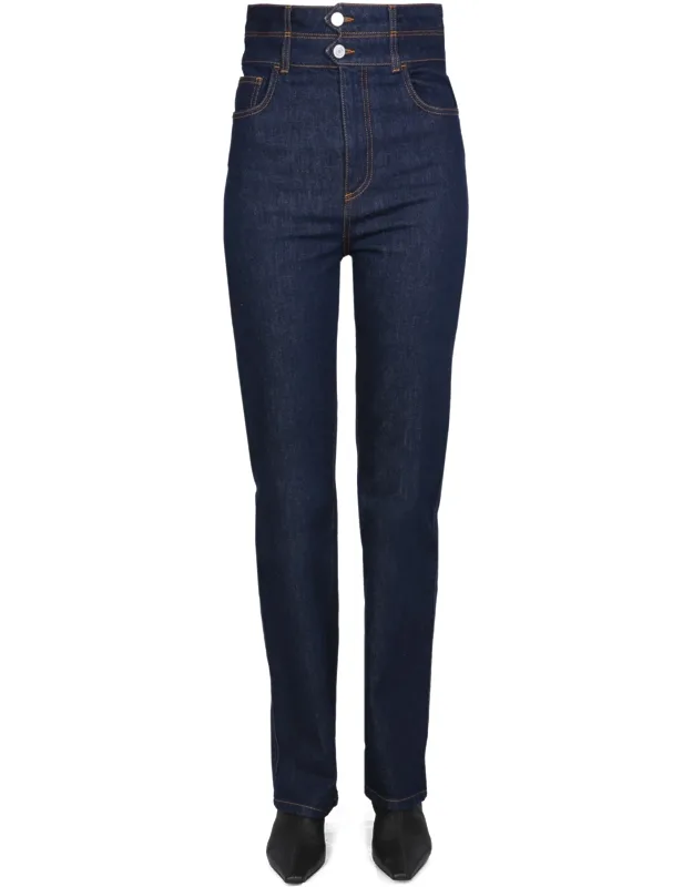 _philosophy Di Lorenzo Serafini Comfort Denim Jeans Two Strap Basque Medium High Waist_