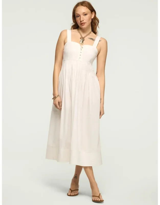 Poplin Pintuck Maxi Dress