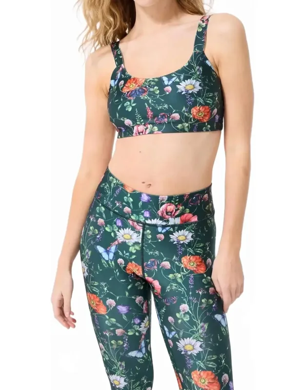Butterfly Floral Scoop Neck Bra