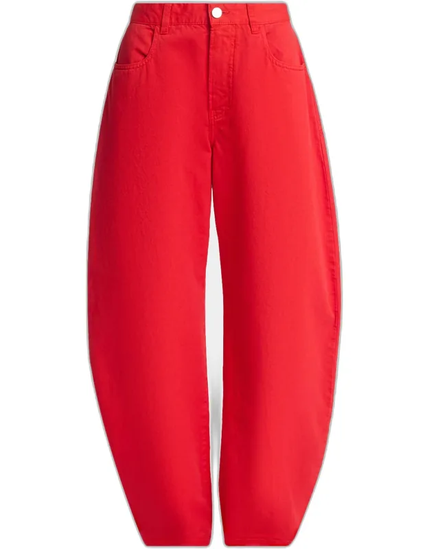 Tinted Denim Barrel-leg Pants