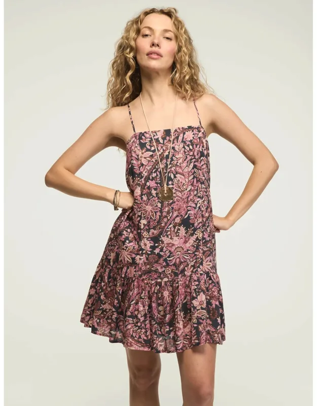 Printed Drop Waist Mini Day Dress