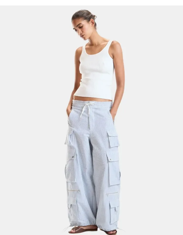 Seersucker Madras Cargo Pants