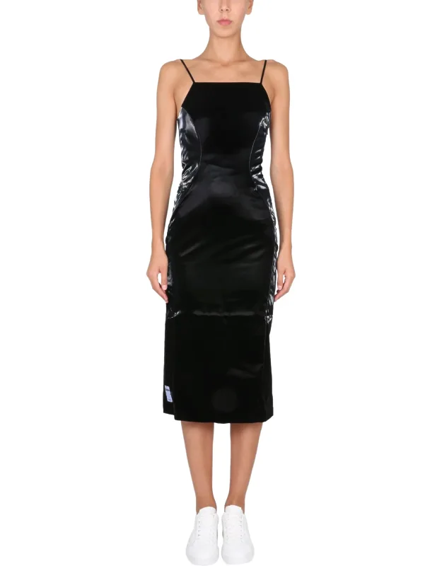 Mcq Slim Fit Dress With Adjustable Straps And Side Zipper Closure