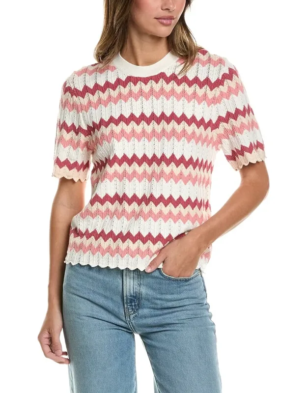Chevron Striped Crewneck Pullover