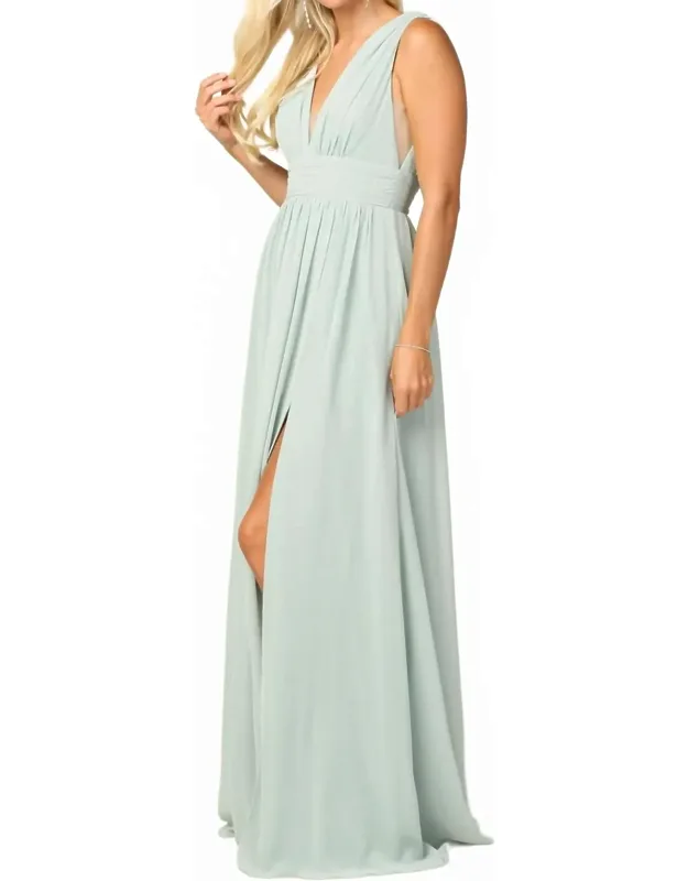 Long V-neck Dress