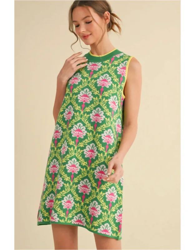 Geometric Print Knit Dress