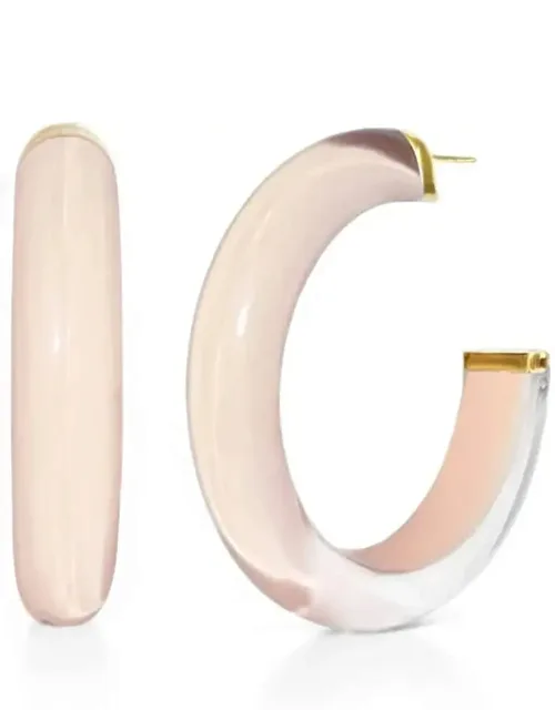 Medium Illusion Lucite Hoop Earrings