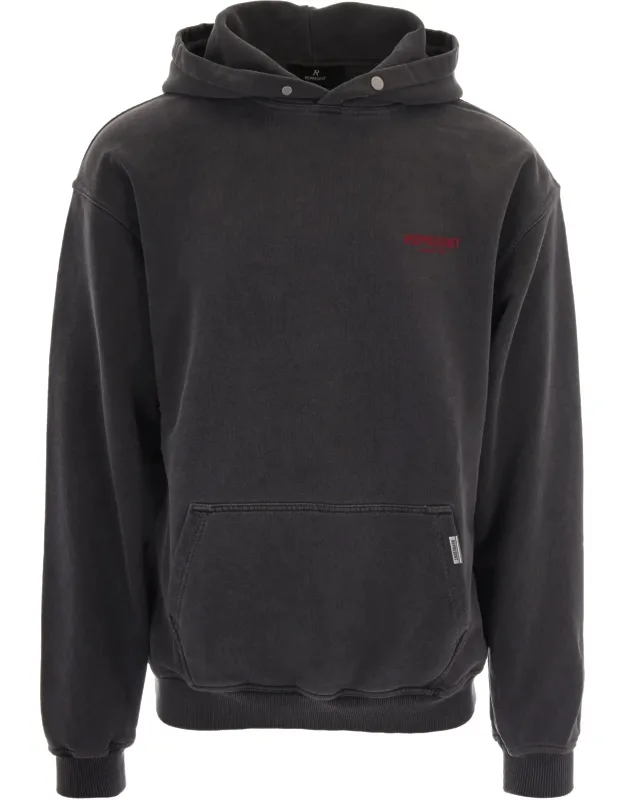 Washed Black Heavy Cotton Hoodie