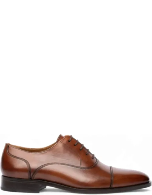 Plain Leather Brogue Cap-toe Oxford Shoes