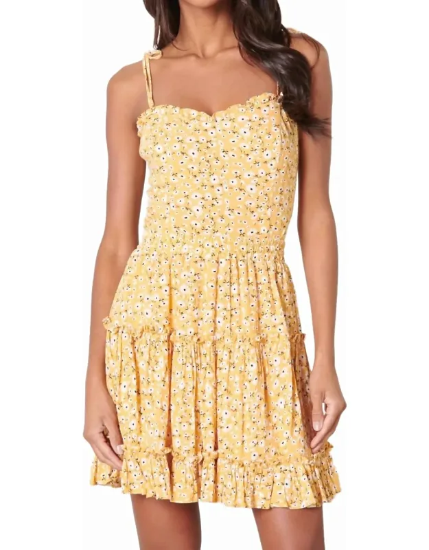 Daisy Tie Strap Smocked Back Top