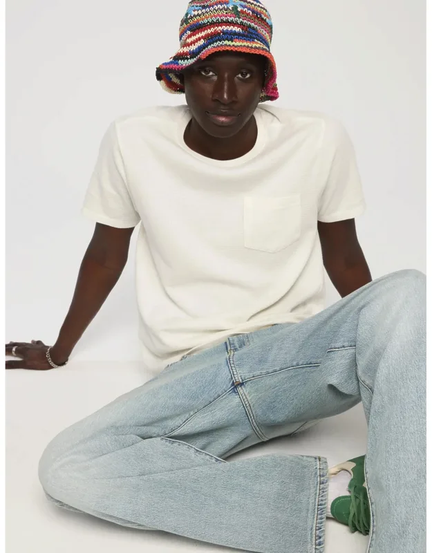 Textured Pocket Crew Neck Tee