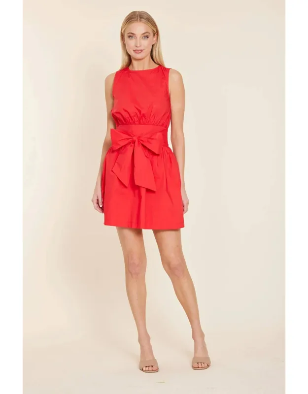 Poplin Sleeveless Belted Dress