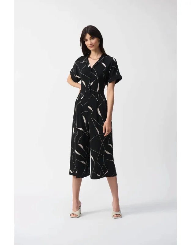 Geometric Print Culotte Jumpsuit