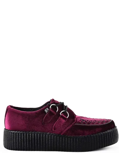 Viva High Goth Creeper Velvet Platform Lace-up Shoes