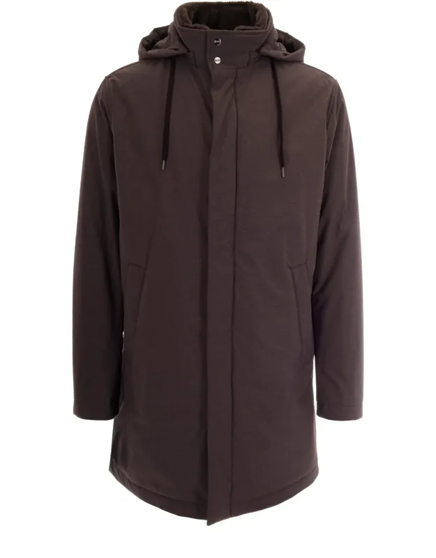 Hooded Coated Nylon Parka