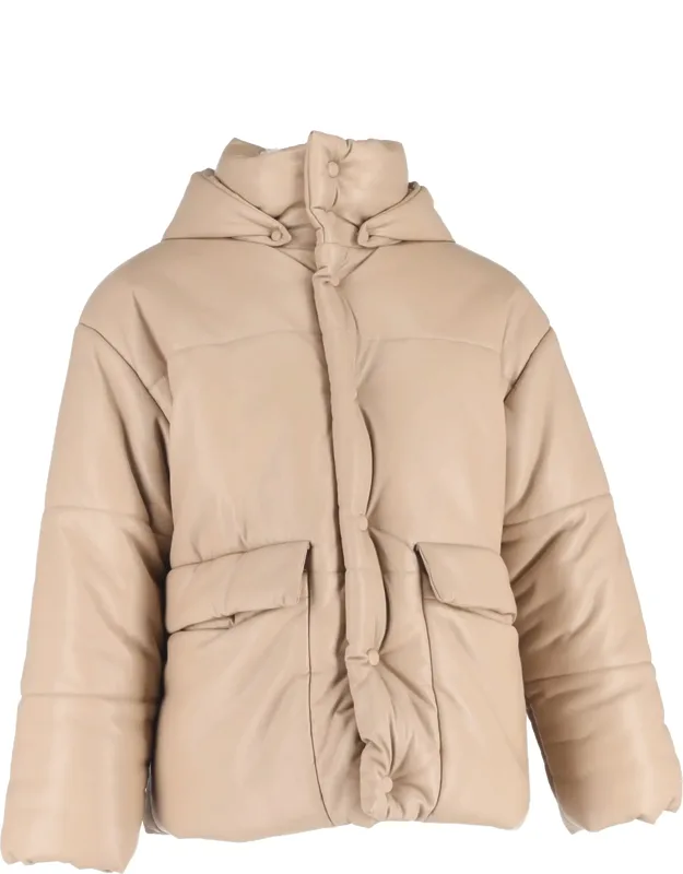 Button-down Padded Hooded Down Jacket