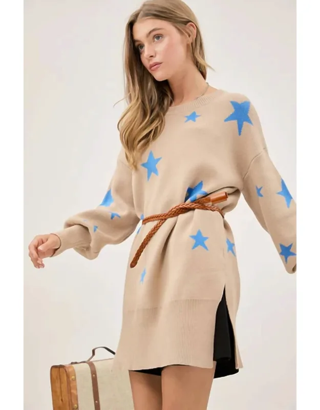 Tunic Sweater With Stars