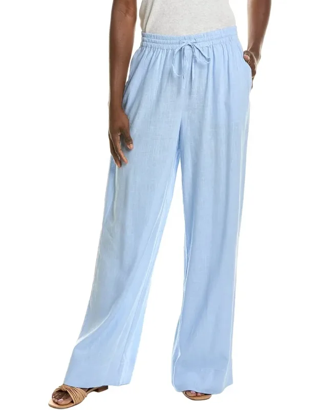 Wide Leg Casual Linen-blend Pants