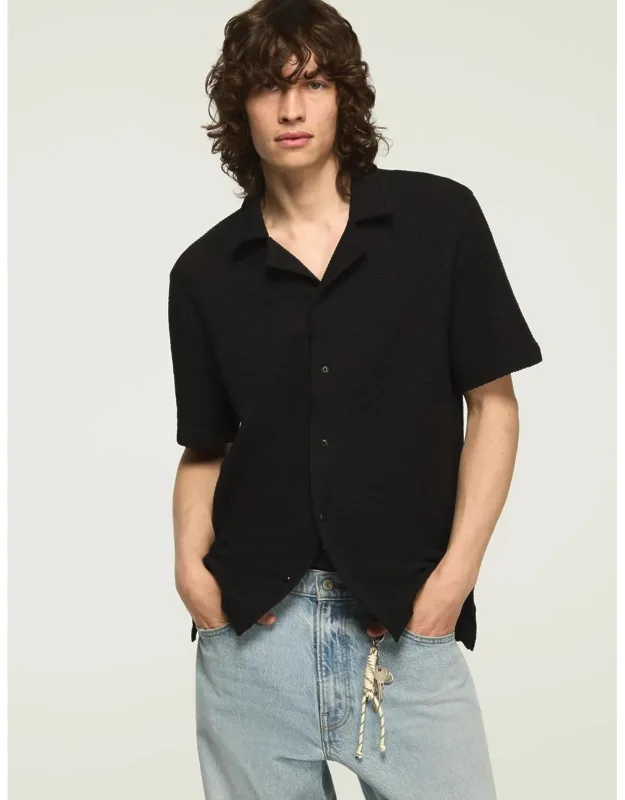 Seersucker Short Sleeve Knit Shirt