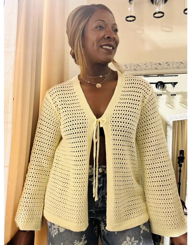Eleni Crochet Tie-front Cardigan