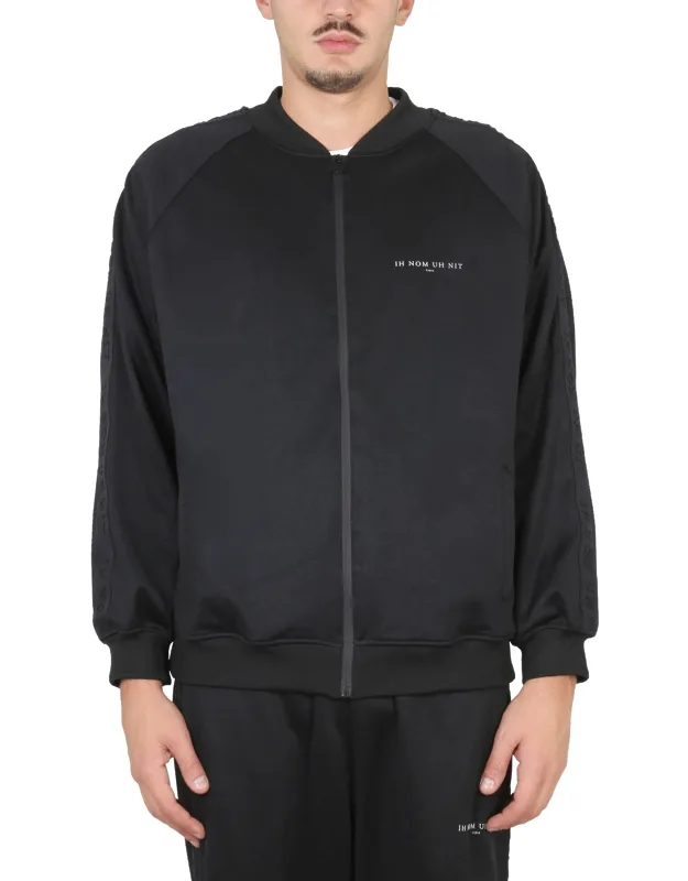 Sports Jacket With Ribbed Round Neck And Front Zipper Closure