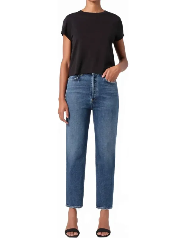 Pinch Waist Crop Jeans
