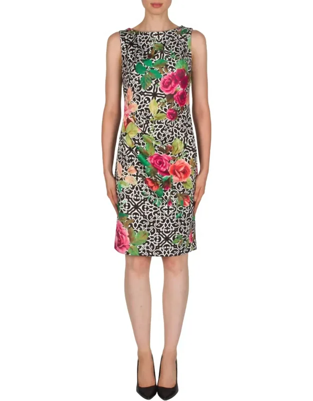 Rose And Lattice Print Dress