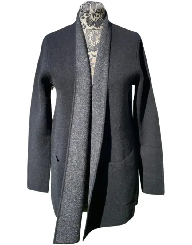Cashmere Reversible Double Knit Cardigan