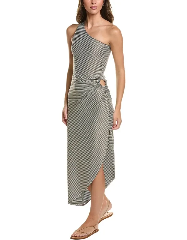 Lurex Rib One-shoulder Maxi Dress