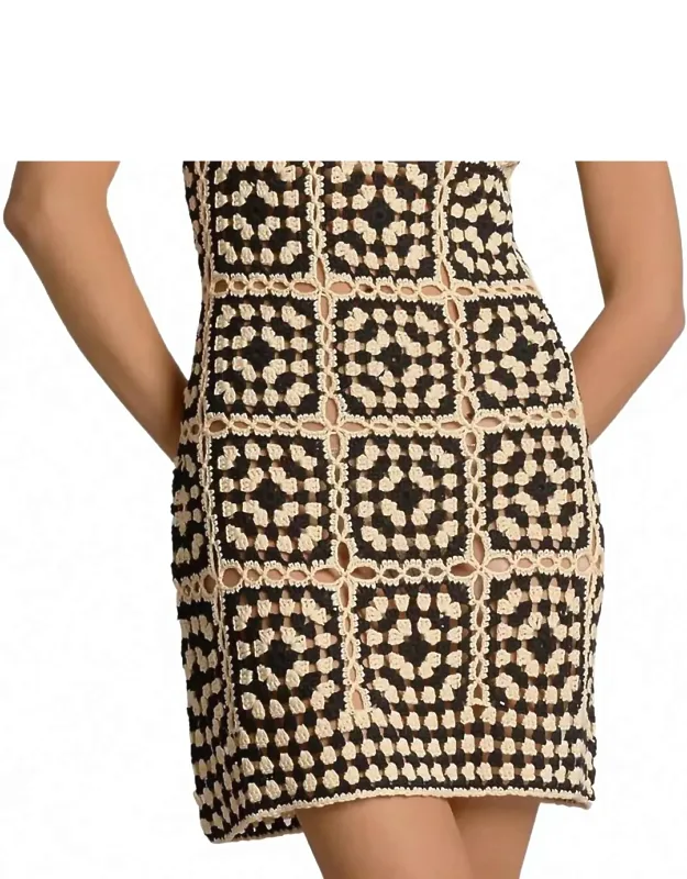 Crochet Square Neck Swim Cover Up Dress