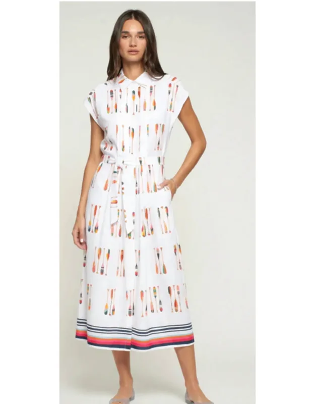 Remos Algodon Dress With Oars Print