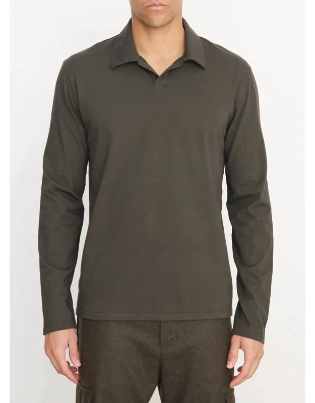 Garment Dye Long Sleeve Johnny Collar Shirt