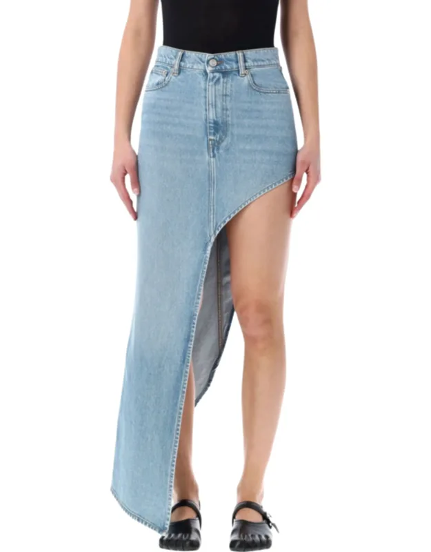 Asymmetric Denim Skirt