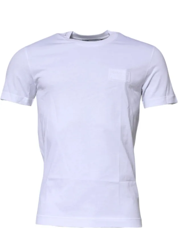 Logo Plaque Cotton Crew Neck T-shirt