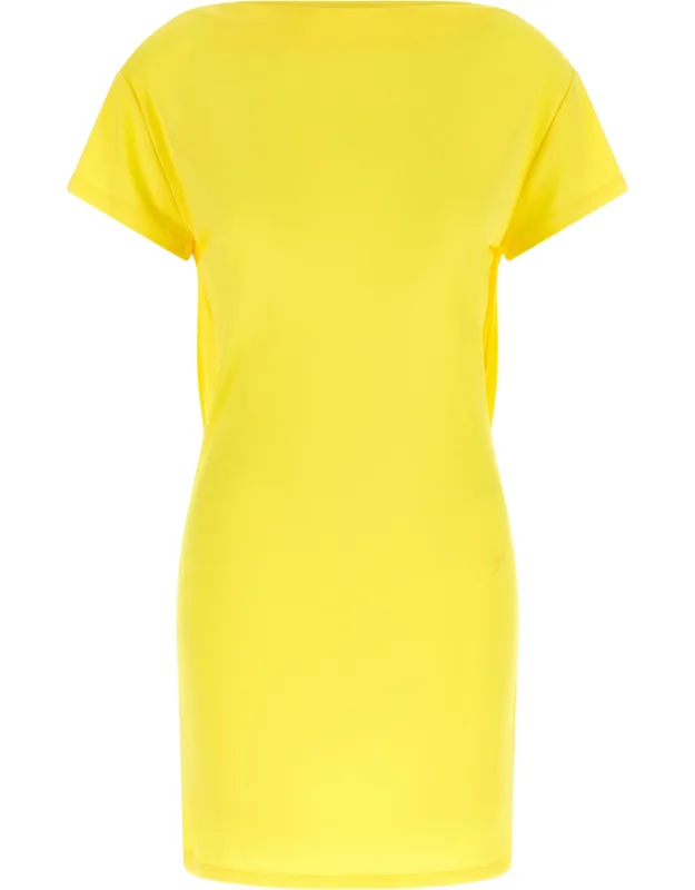 Bicolor Viscose Short Dress