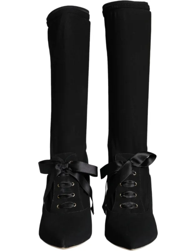 Stiletto Heels Mid Calf Boots
