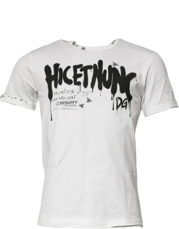 Graphic Print Cotton Crew Neck T-shirt