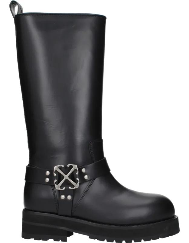 Leather Flat Boots