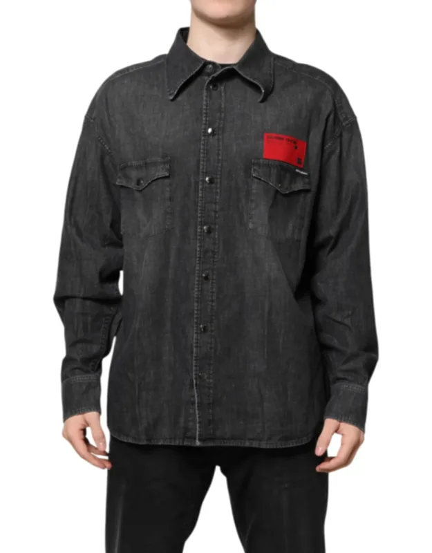 Long Sleeve Button Down Denim Shirt
