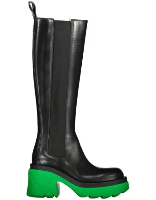 Leather High Heel Boots