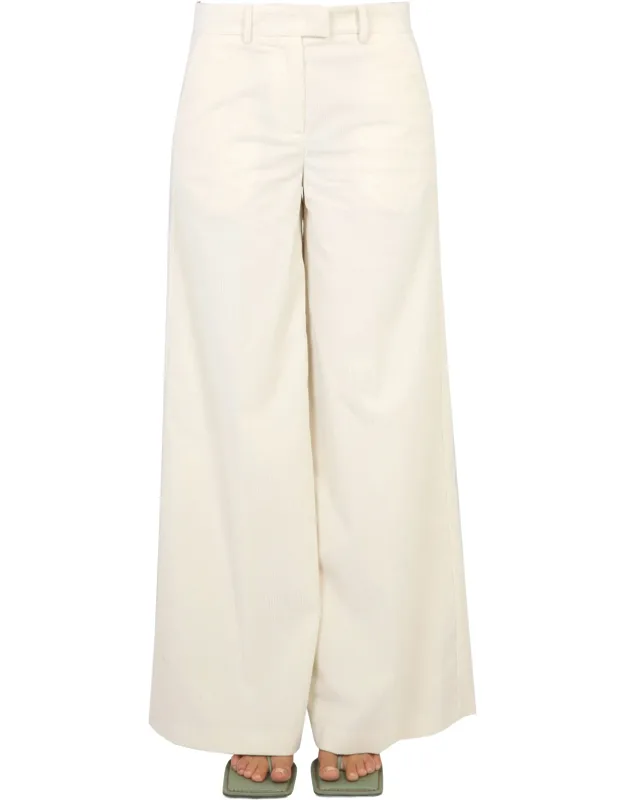 Palazzo Pants With Hook And Zipper Closure, Two Side Pockets