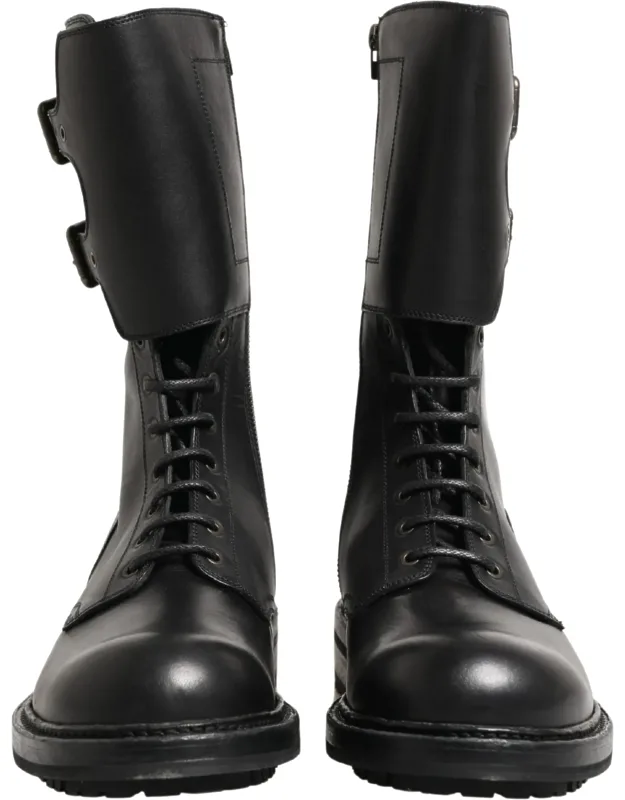 Belted Buckle Combat Boots