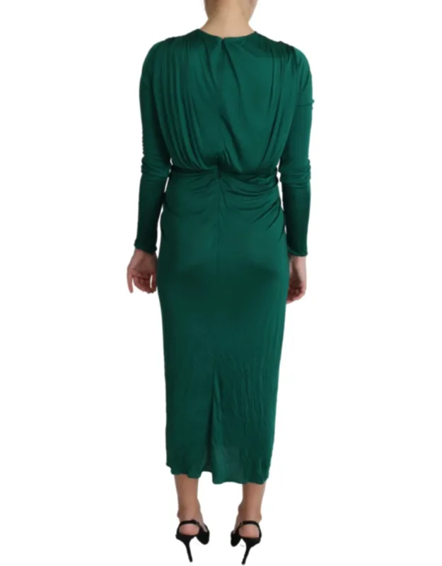 Fitted Silhouette Midi Viscose Dress
