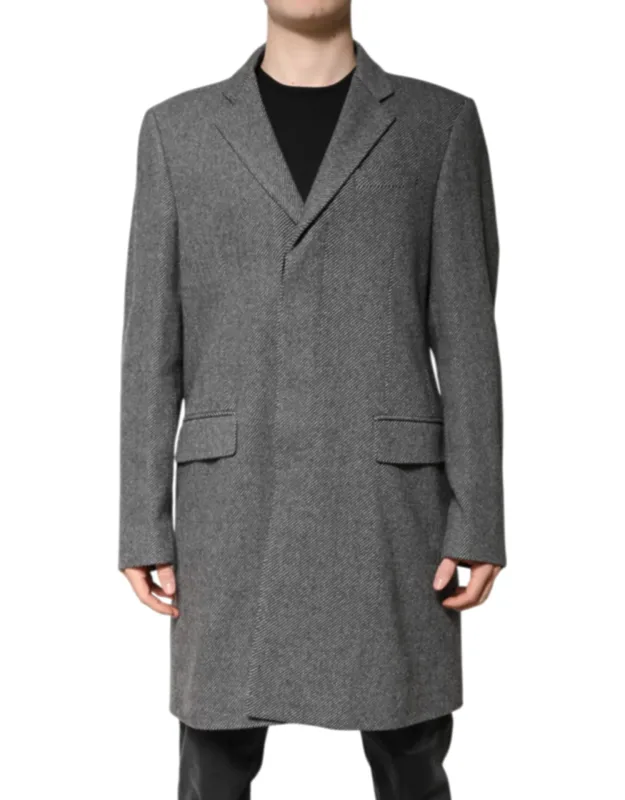 Wool Single Breasted Trench Coat