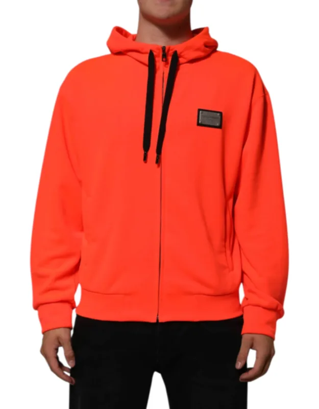 Fluorescent Polyester Logo Patch Hoodie